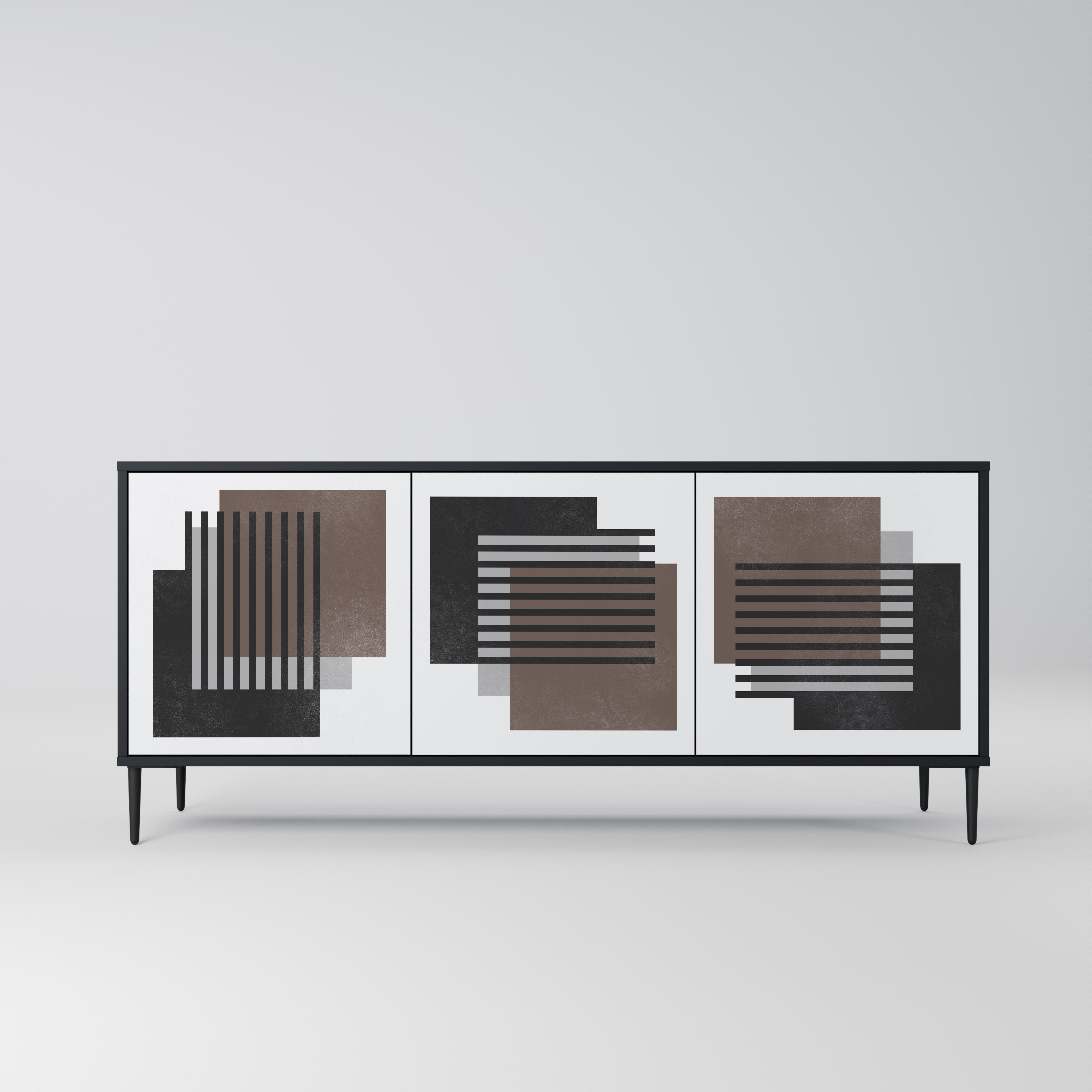 SHADOW SYNCHRONY Sideboard mit 3 Türen in Schwarz
