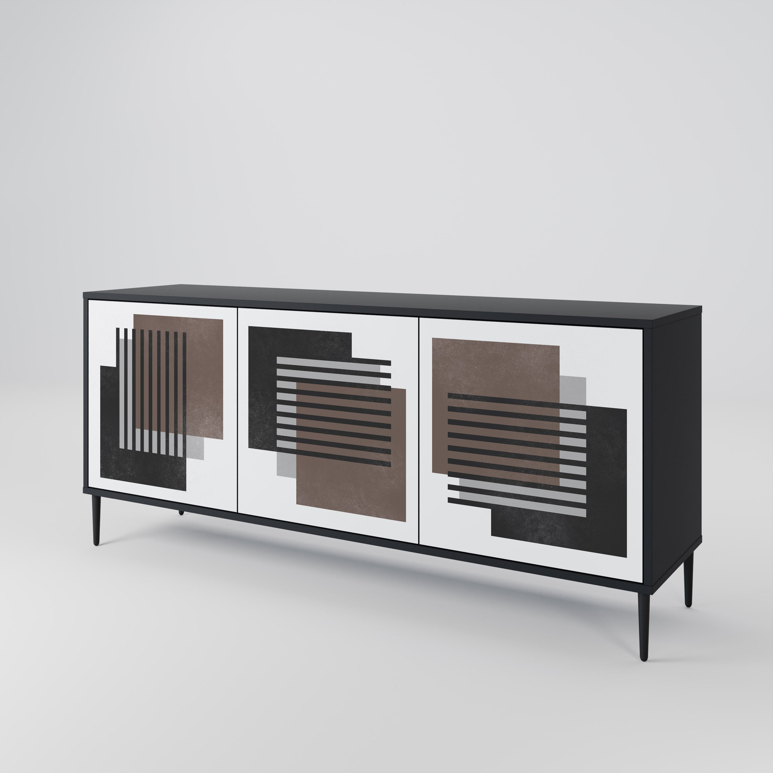 SHADOW SYNCHRONY Sideboard mit 3 Türen in Schwarz