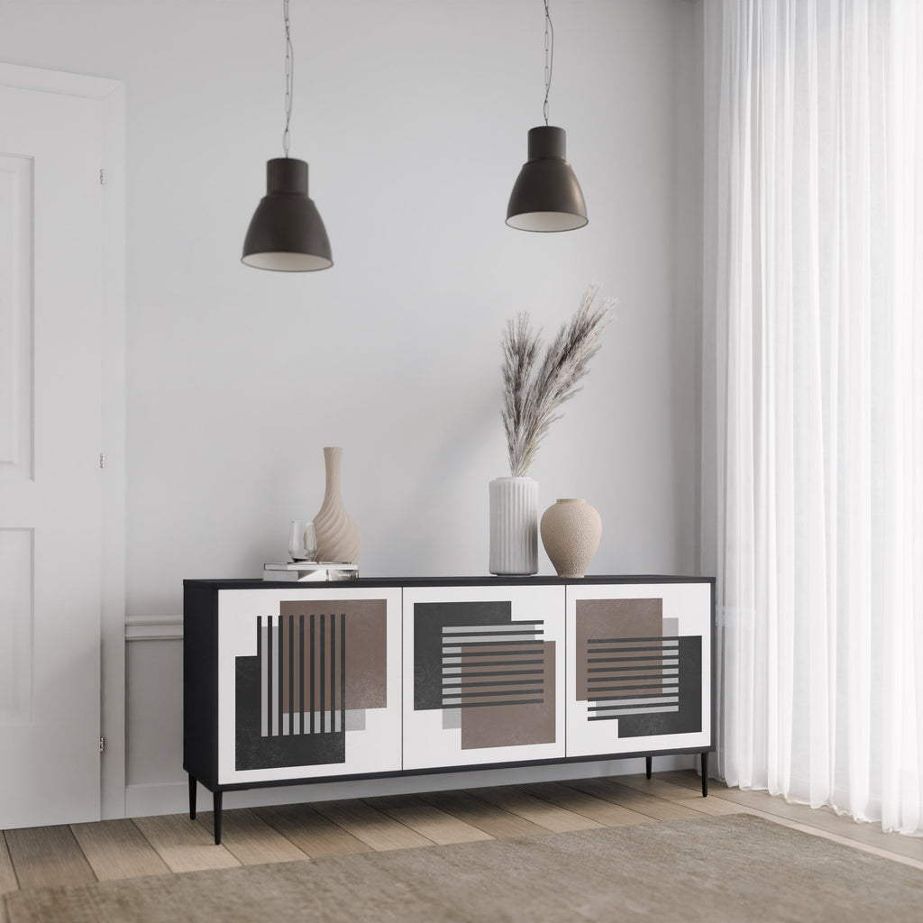 SHADOW SYNCHRONY Sideboard mit 3 Türen in Schwarz