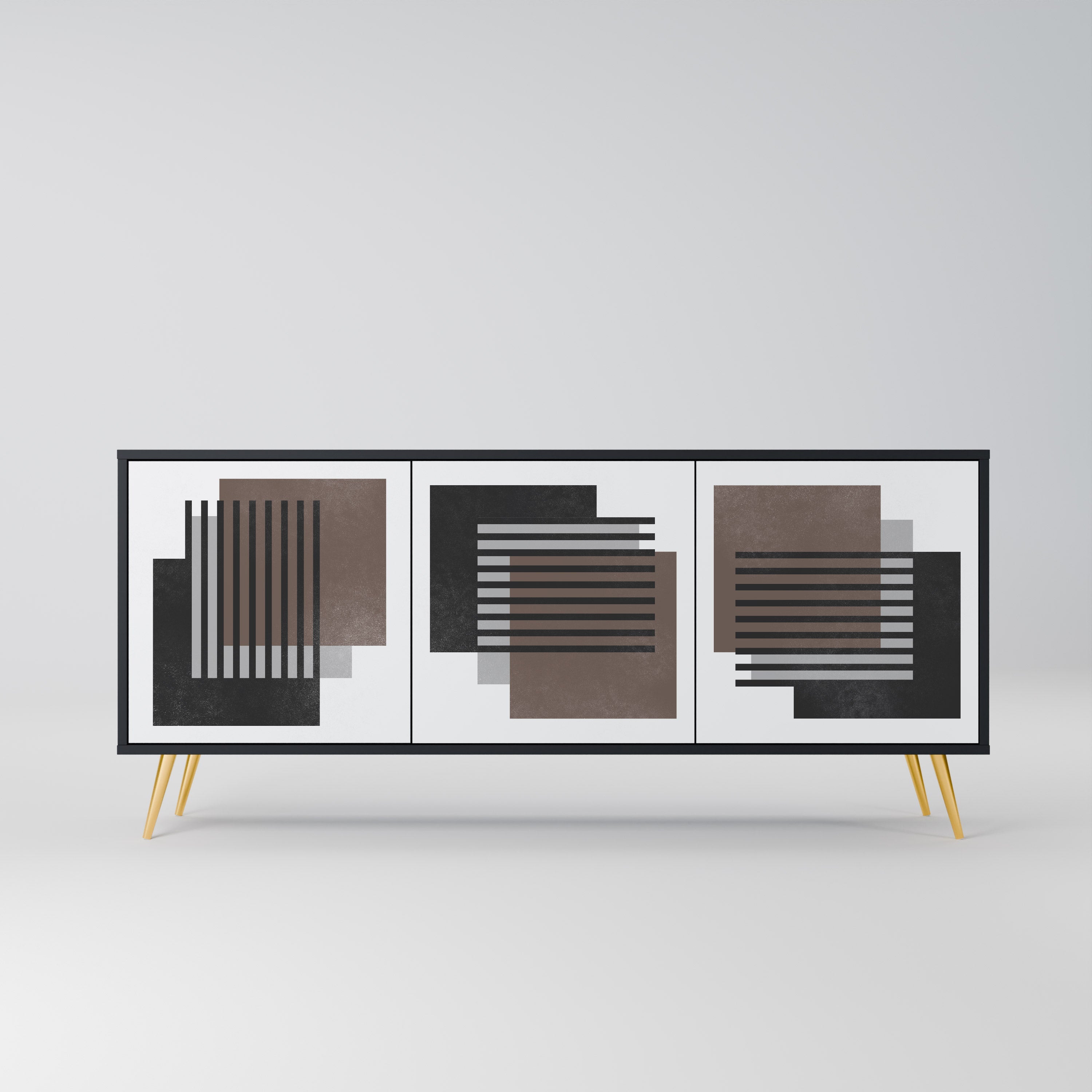 SHADOW SYNCHRONY Sideboard mit 3 Türen in Schwarz