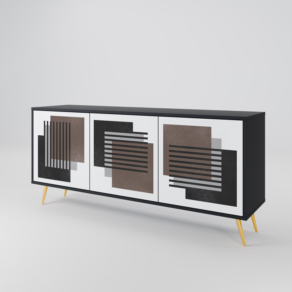 SHADOW SYNCHRONY Sideboard mit 3 Türen in Schwarz