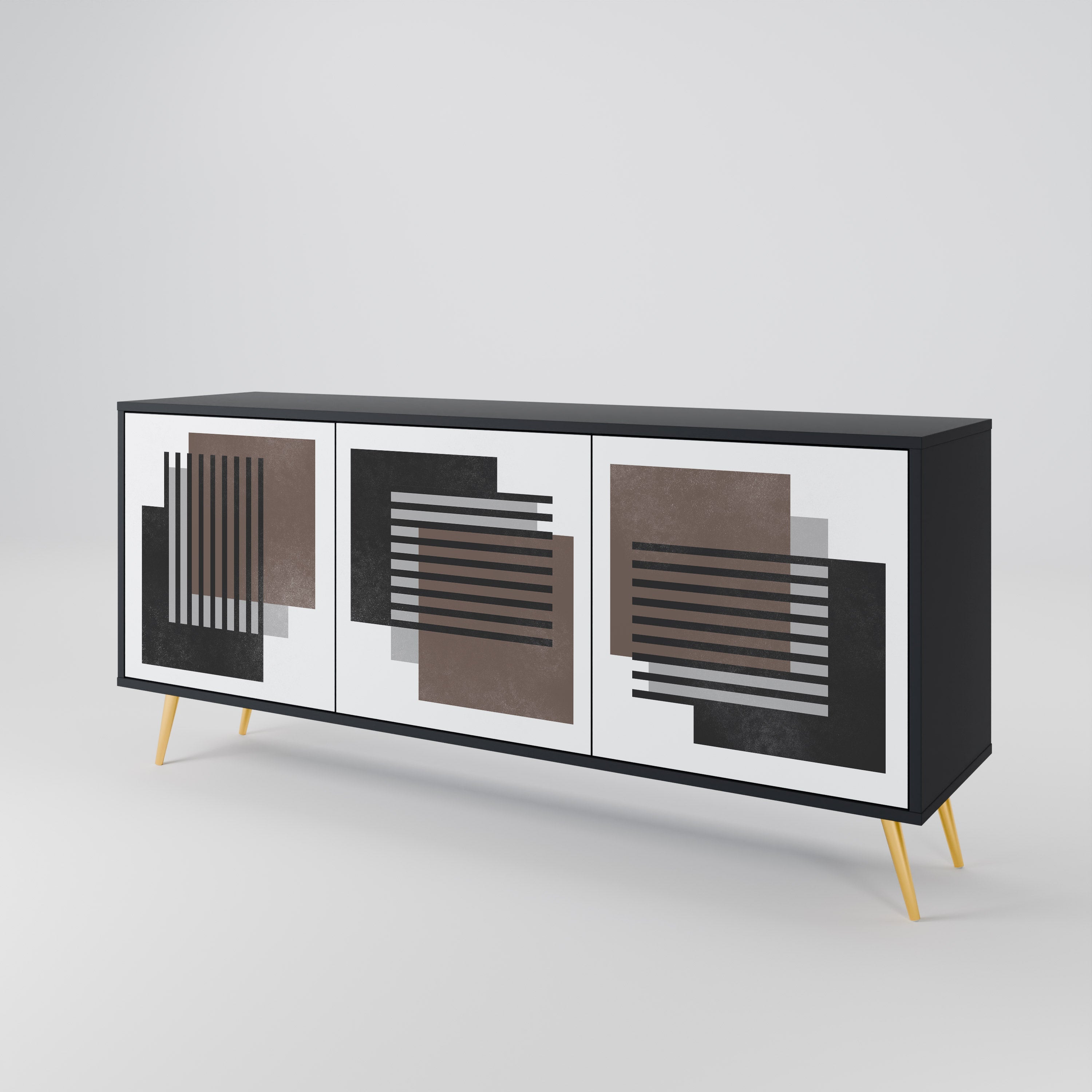 SHADOW SYNCHRONY Sideboard mit 3 Türen in Schwarz