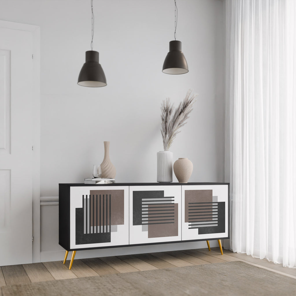 SHADOW SYNCHRONY Sideboard mit 3 Türen in Schwarz