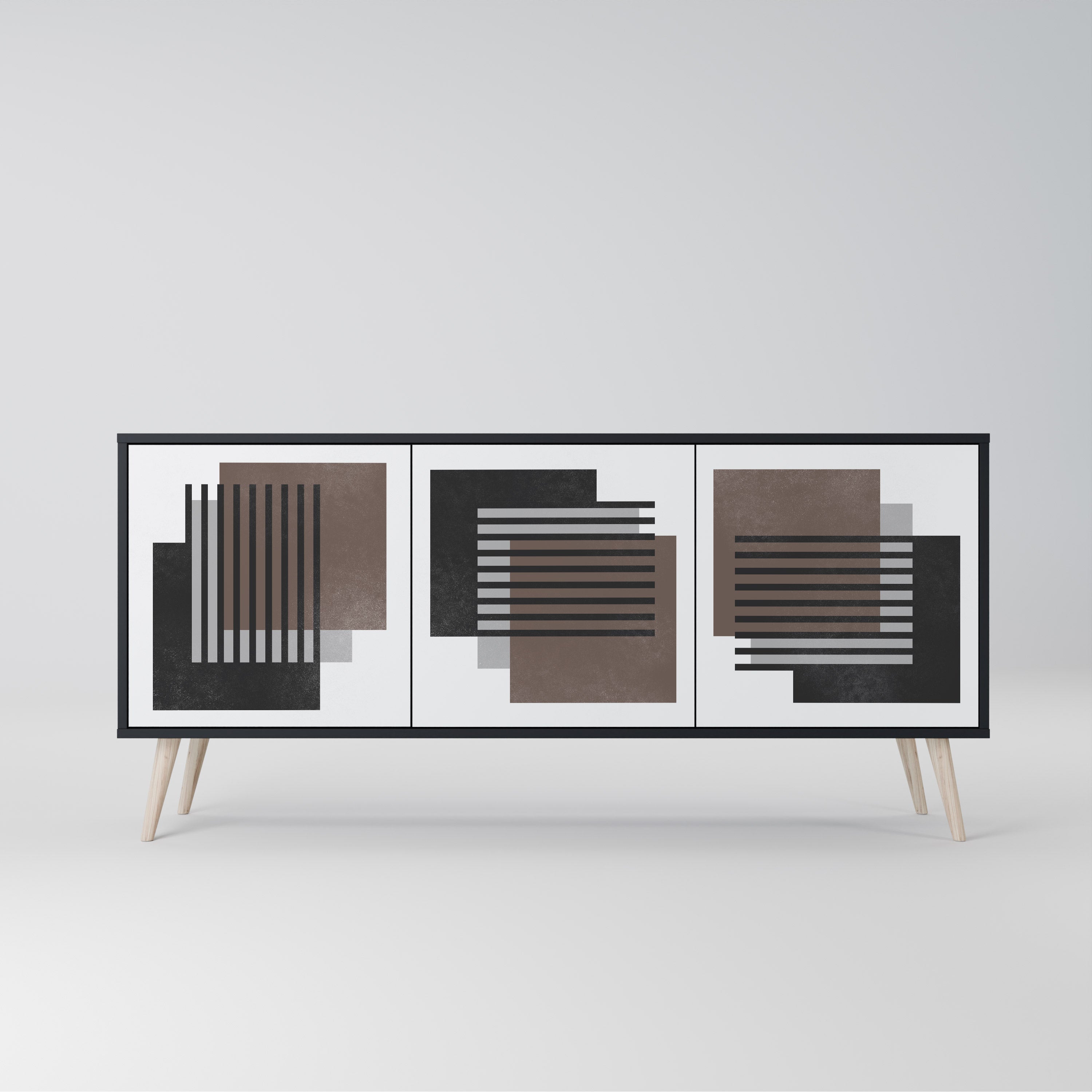 SHADOW SYNCHRONY Sideboard mit 3 Türen in Schwarz