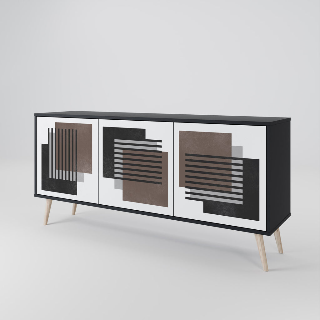 SHADOW SYNCHRONY Sideboard mit 3 Türen in Schwarz