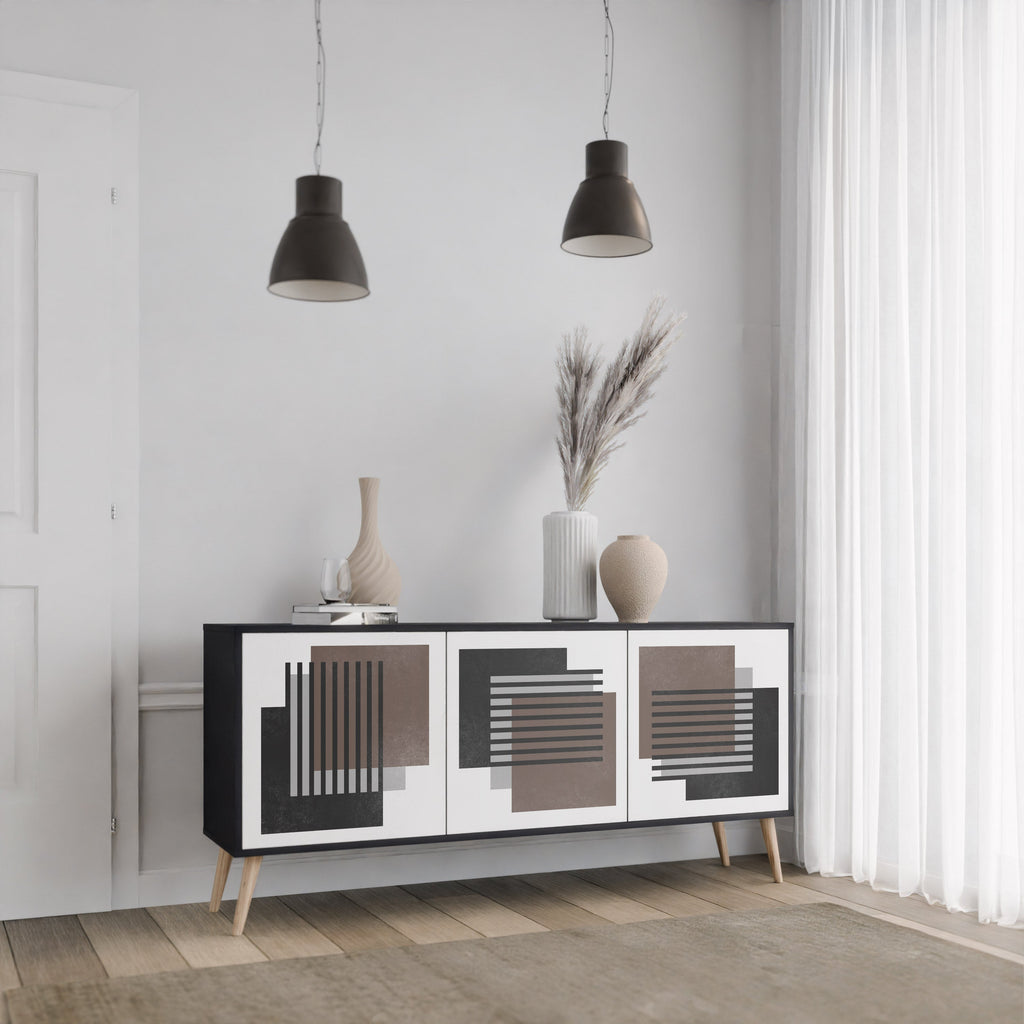 SHADOW SYNCHRONY Sideboard mit 3 Türen in Schwarz