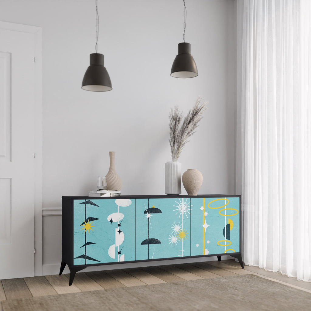 PATHS TO HAPPINESS 3-türiges Sideboard in Schwarz