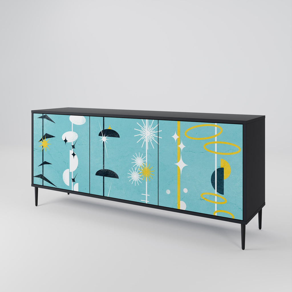 PATHS TO HAPPINESS 3-türiges Sideboard in Schwarz