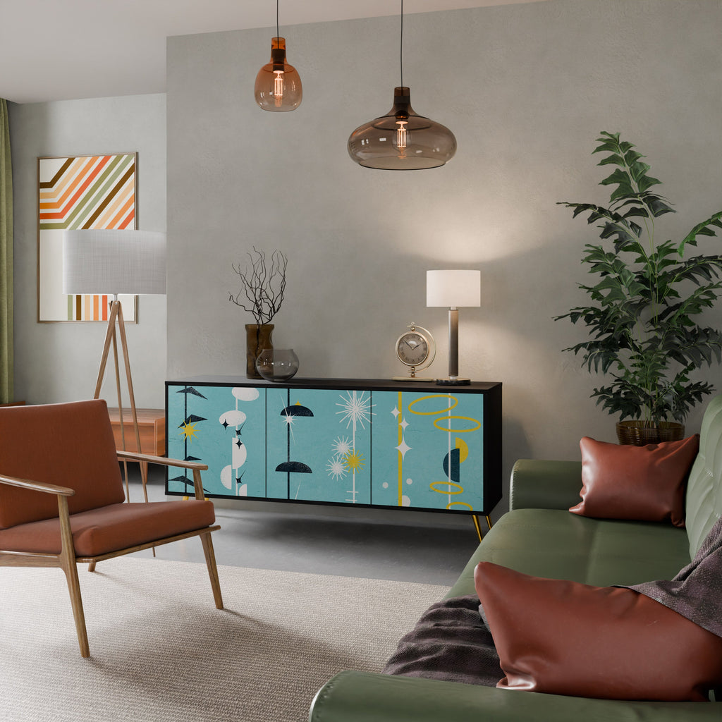 PATHS TO HAPPINESS 3-türiges Sideboard in Schwarz