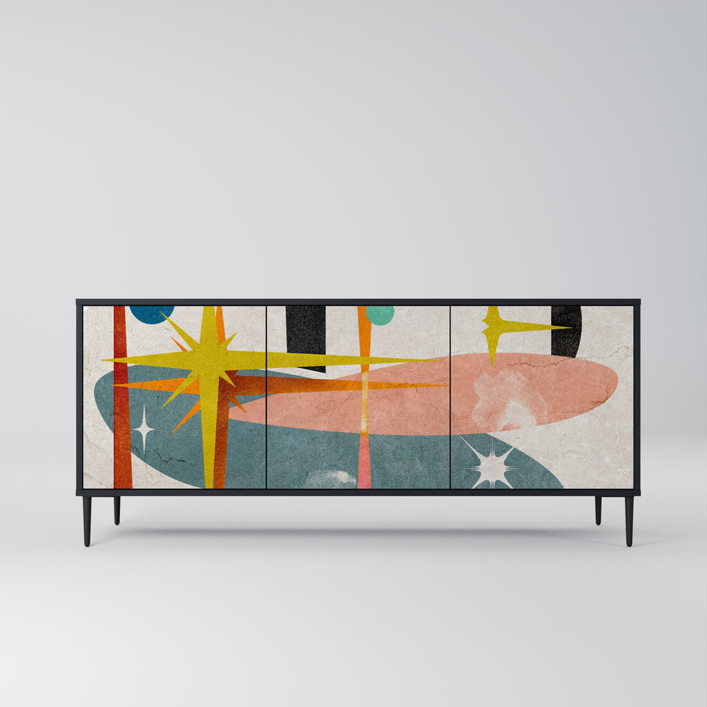 INTERSTELLAR VIBES 3-türiges Sideboard in Schwarz