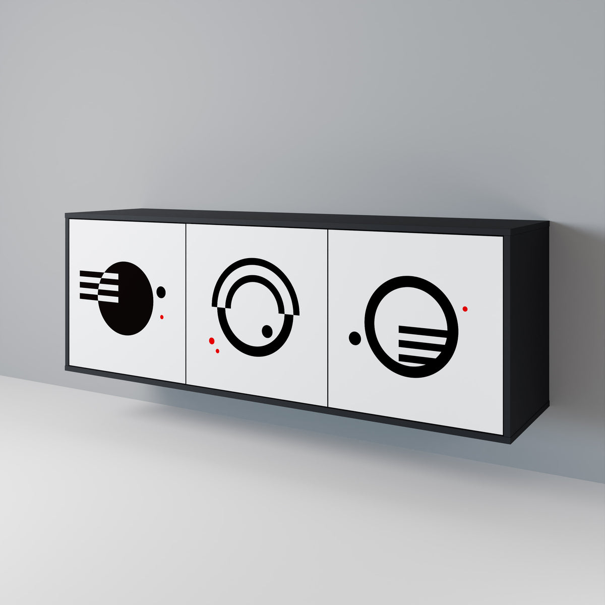 BLACK AND WHITE COMBINATION 3-türiges Sideboard