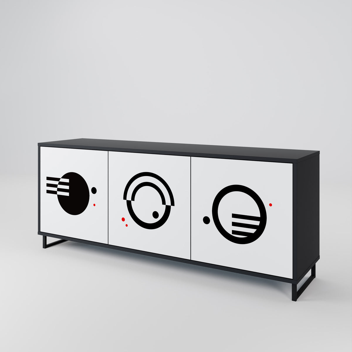 BLACK AND WHITE COMBINATION 3-türiges Sideboard