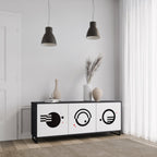 BLACK AND WHITE COMBINATION 3-Door Sideboard in Black Finish