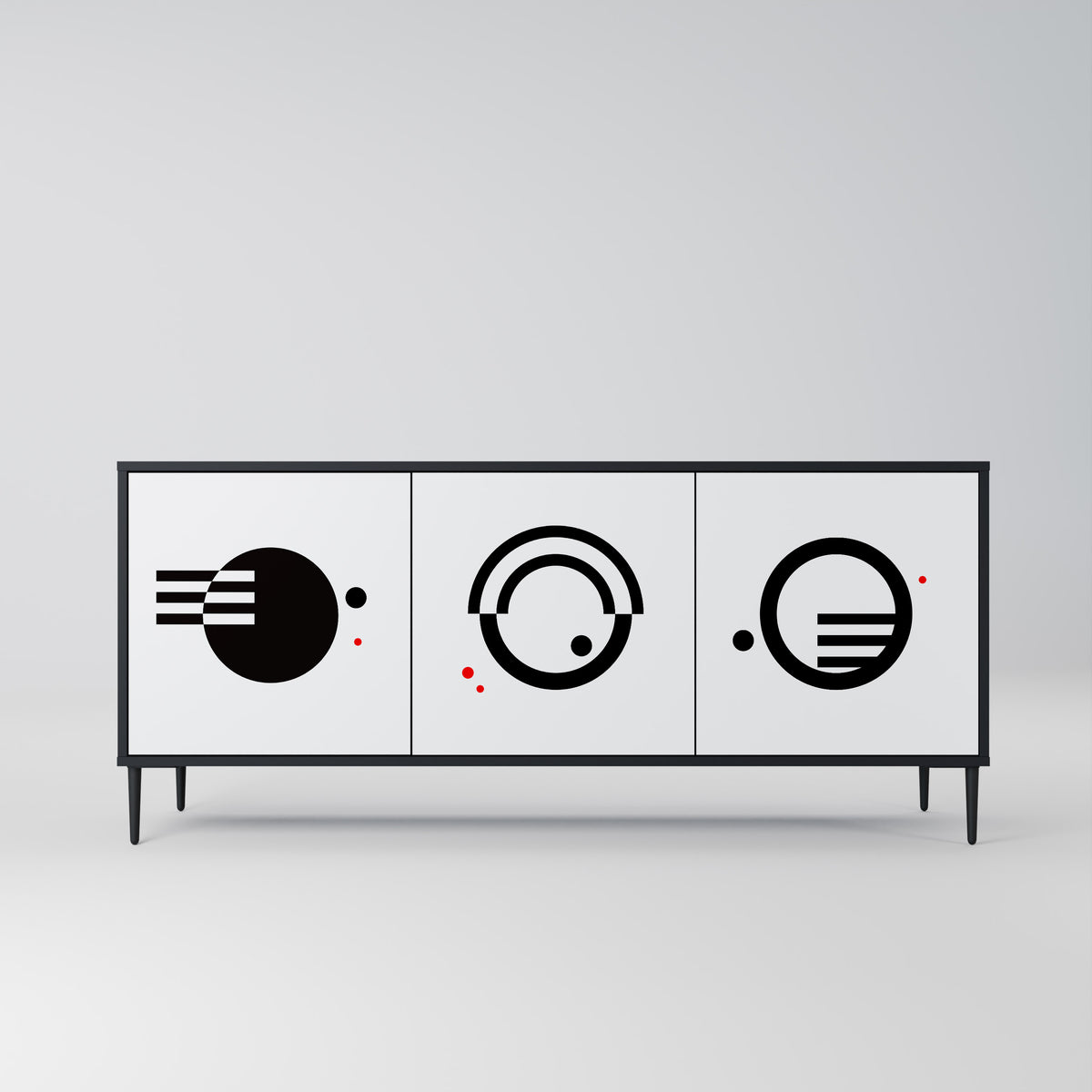 BLACK AND WHITE COMBINATION 3-Door Sideboard