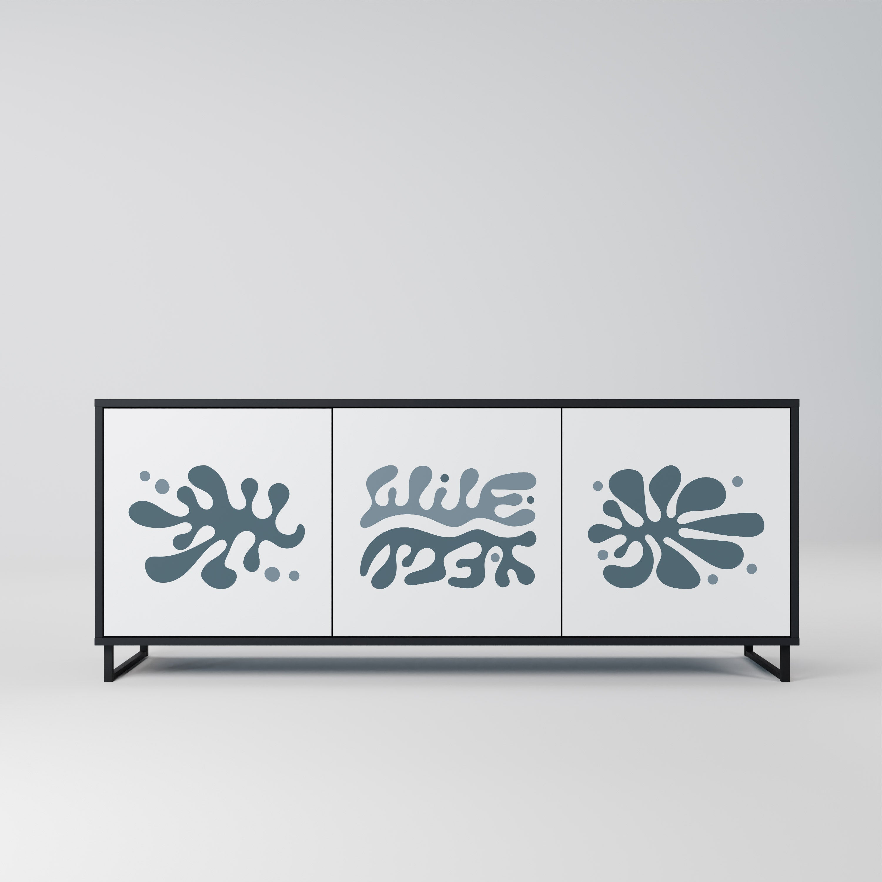 WONDERLAND VEGETATION 3-türiges Sideboard in Schwarz