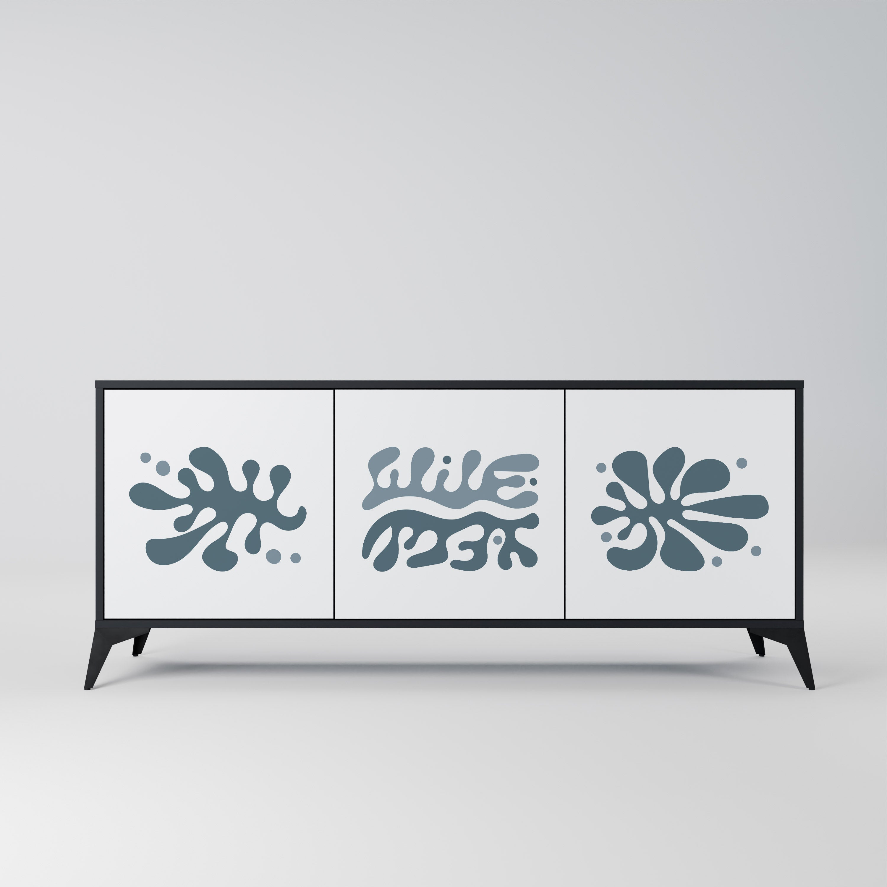WONDERLAND VEGETATION 3-türiges Sideboard in Schwarz