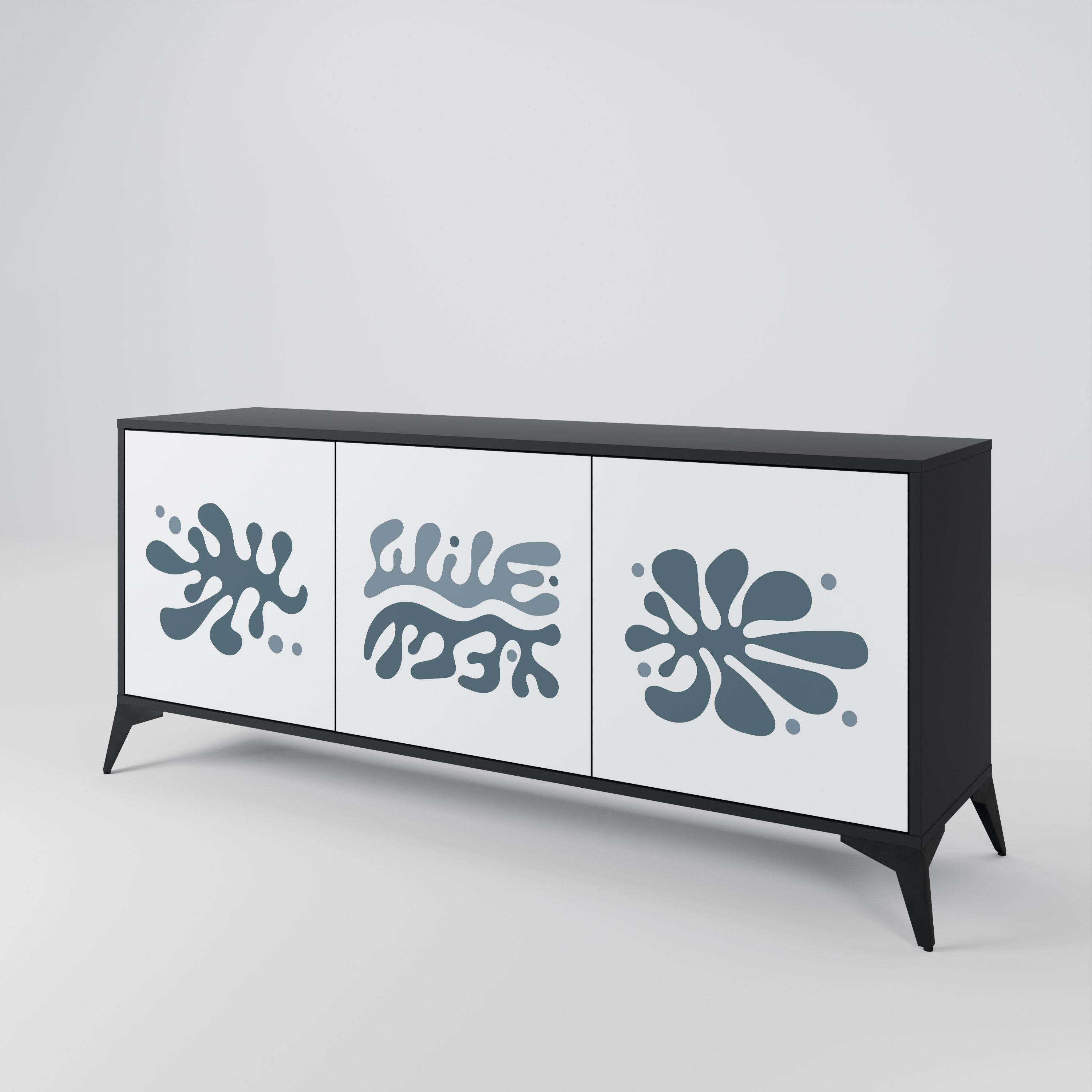 WONDERLAND VEGETATION 3-türiges Sideboard in Schwarz