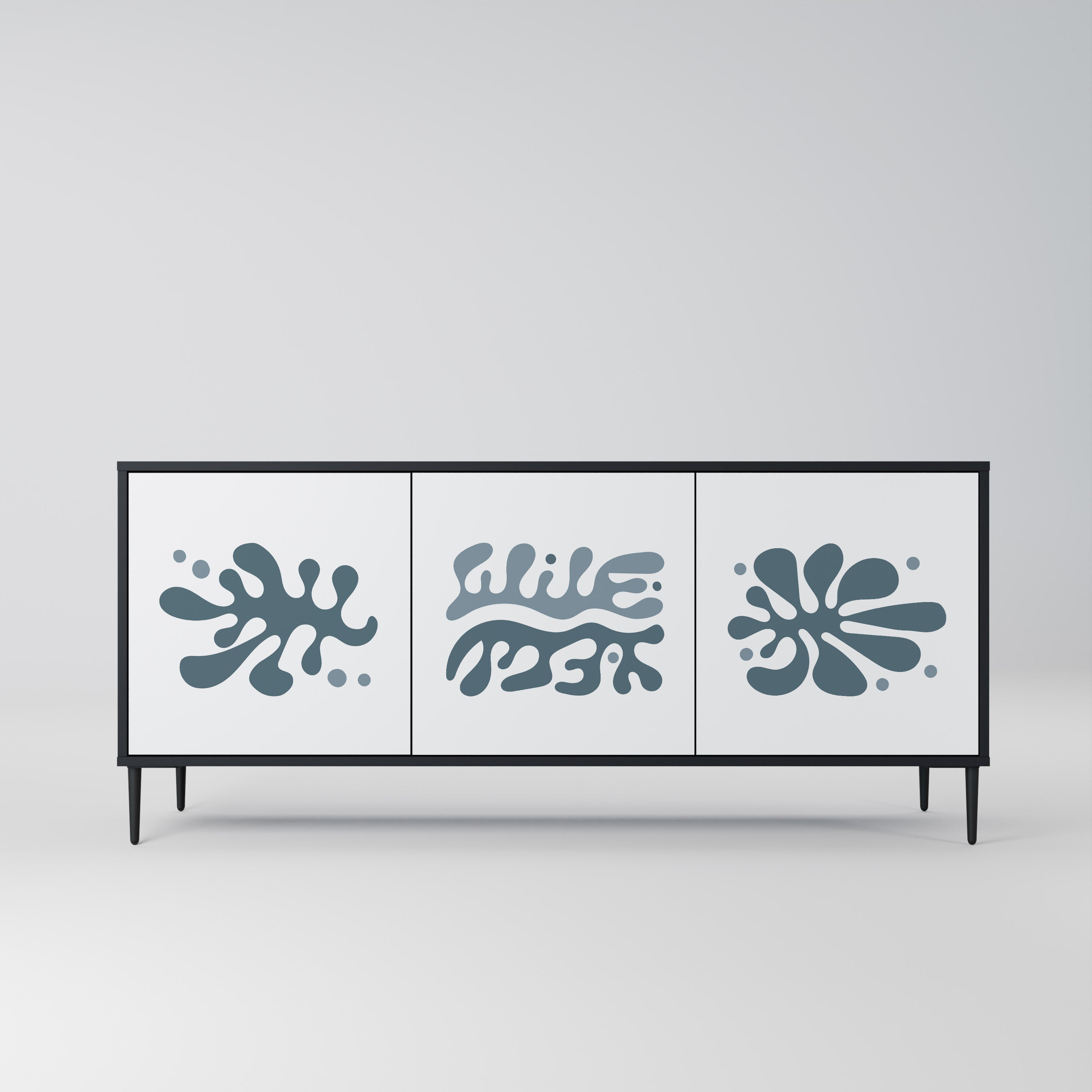 WONDERLAND VEGETATION 3-türiges Sideboard in Schwarz