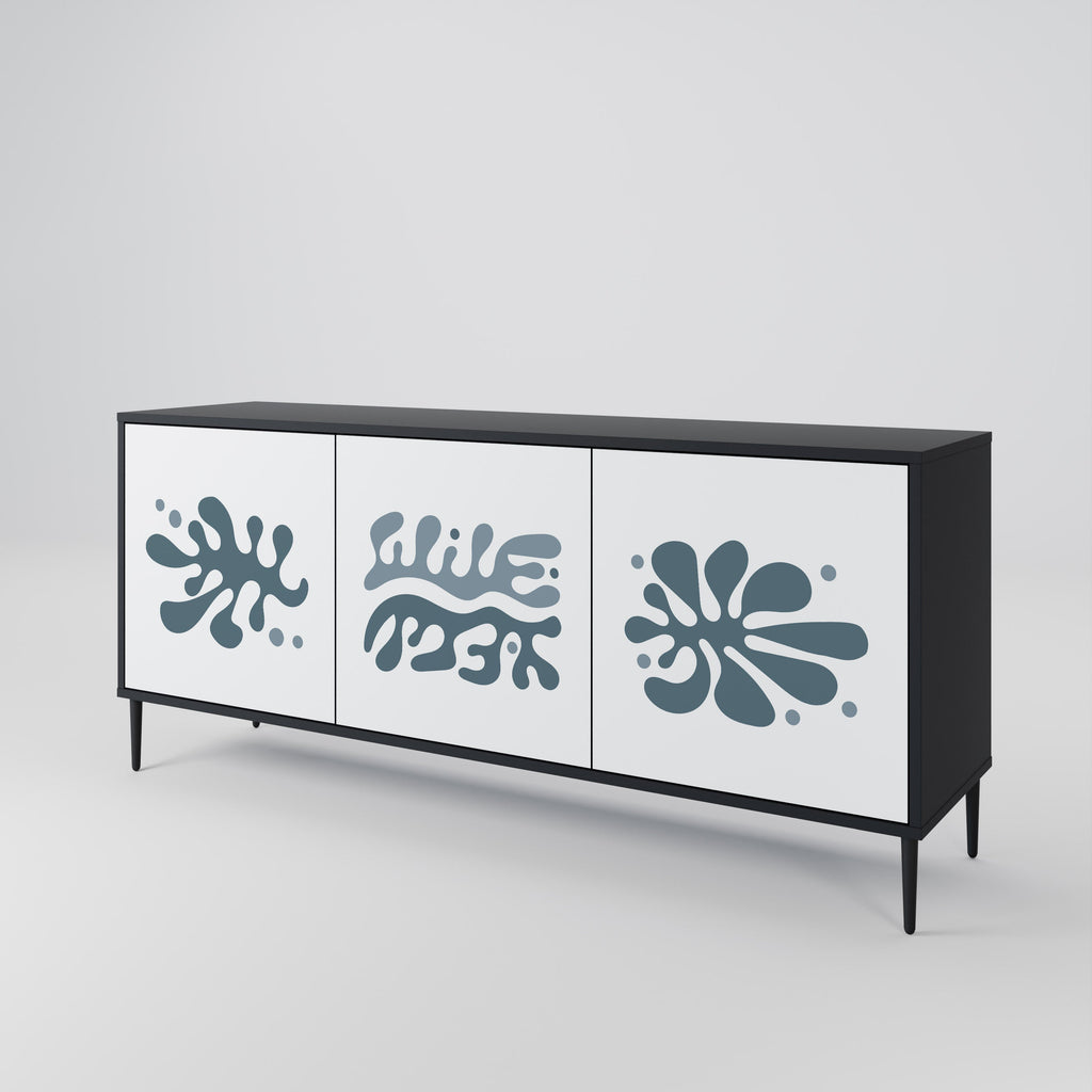 WONDERLAND VEGETATION 3-türiges Sideboard in Schwarz