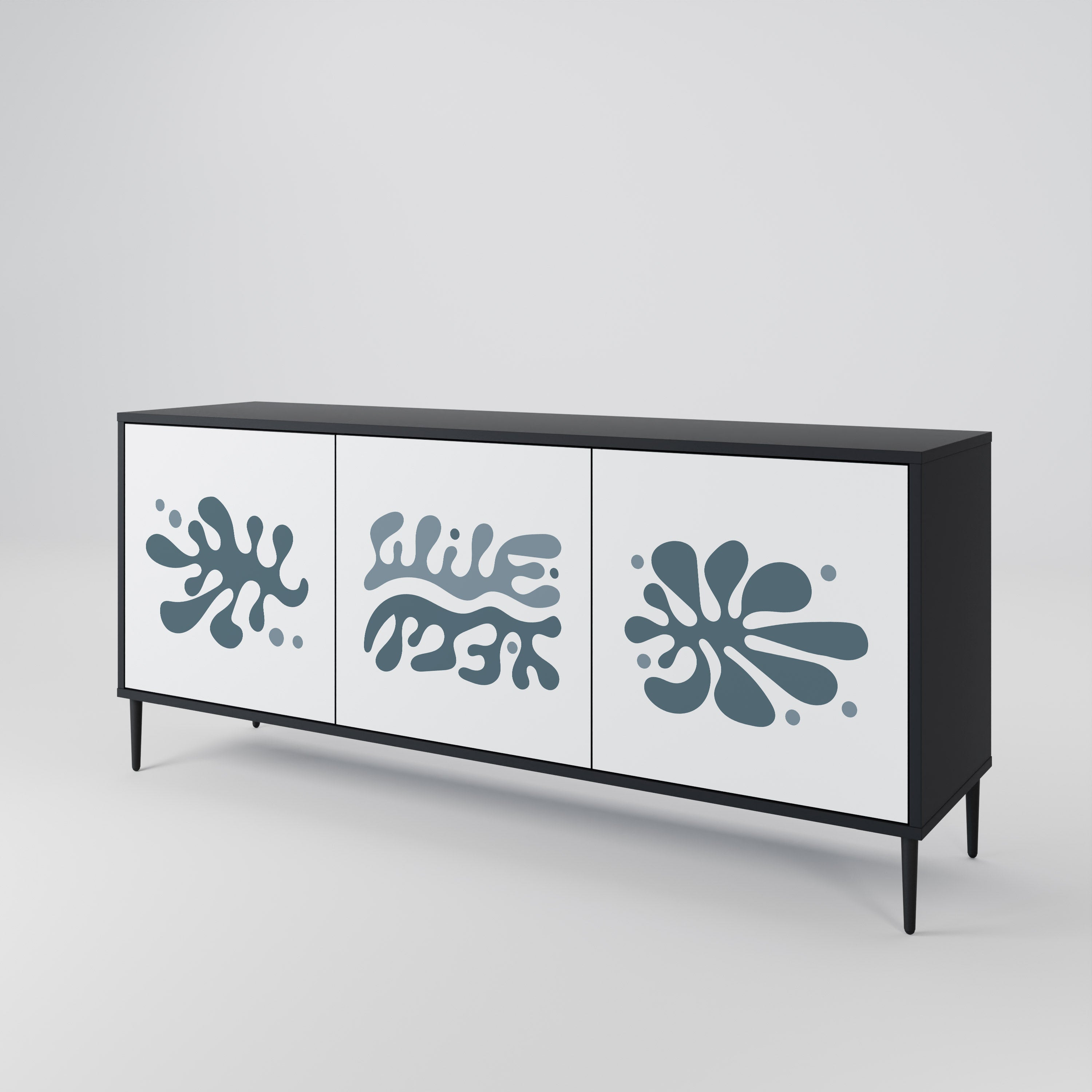 WONDERLAND VEGETATION 3-türiges Sideboard in Schwarz