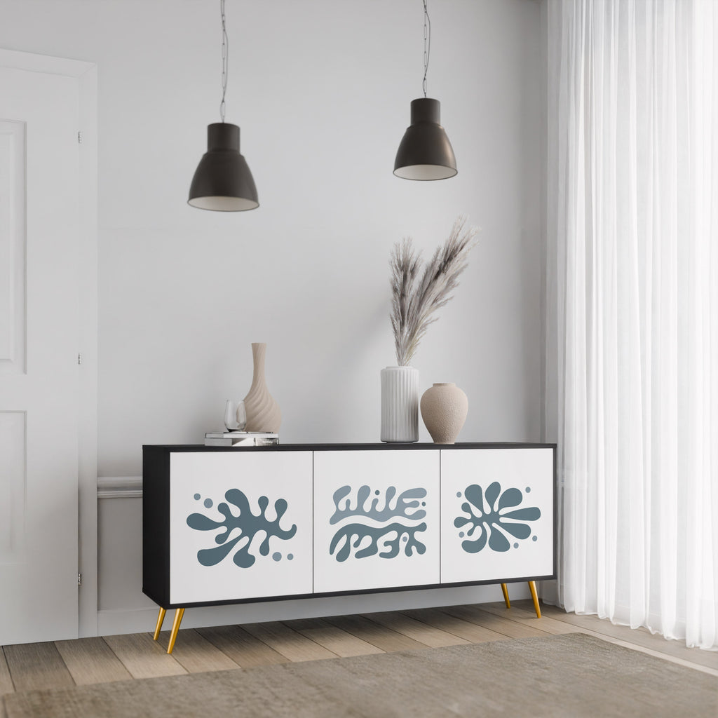 WONDERLAND VEGETATION 3-türiges Sideboard in Schwarz