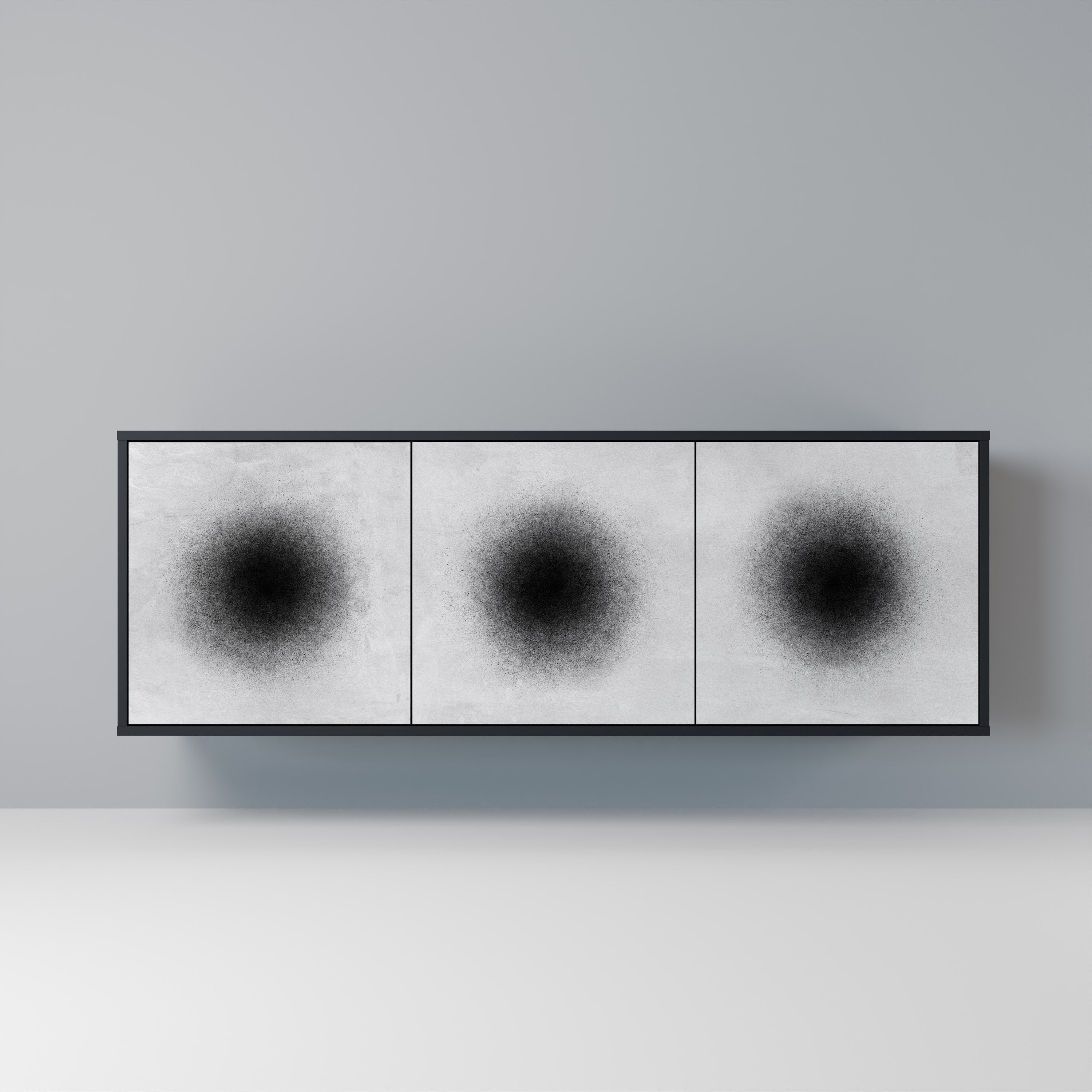 BLACK HOLE 3-türiges Sideboard in Schwarz
