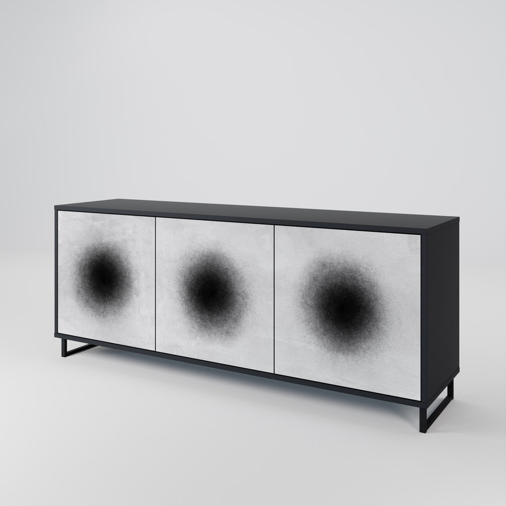 BLACK HOLE 3-türiges Sideboard in Schwarz