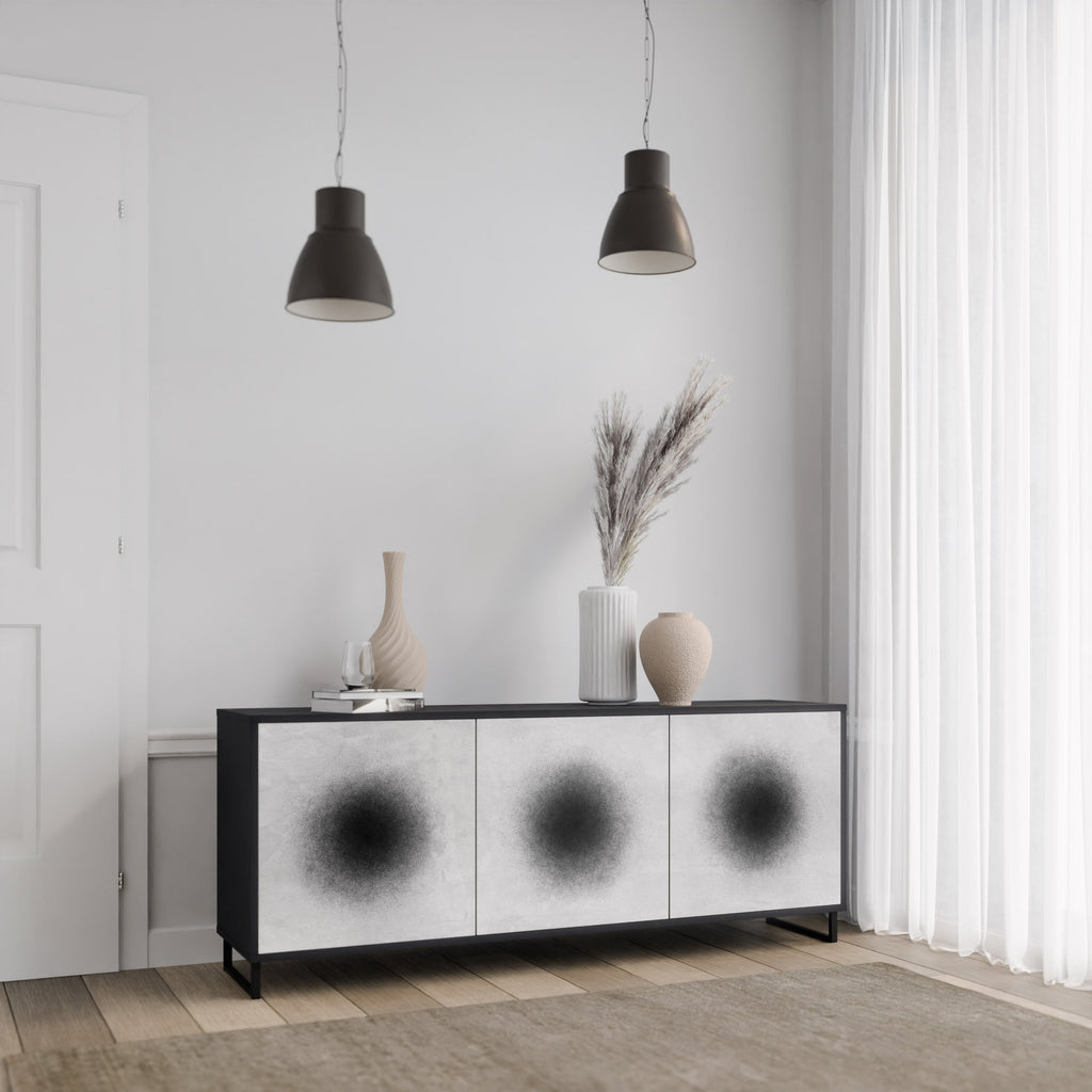 BLACK HOLE 3-türiges Sideboard in Schwarz