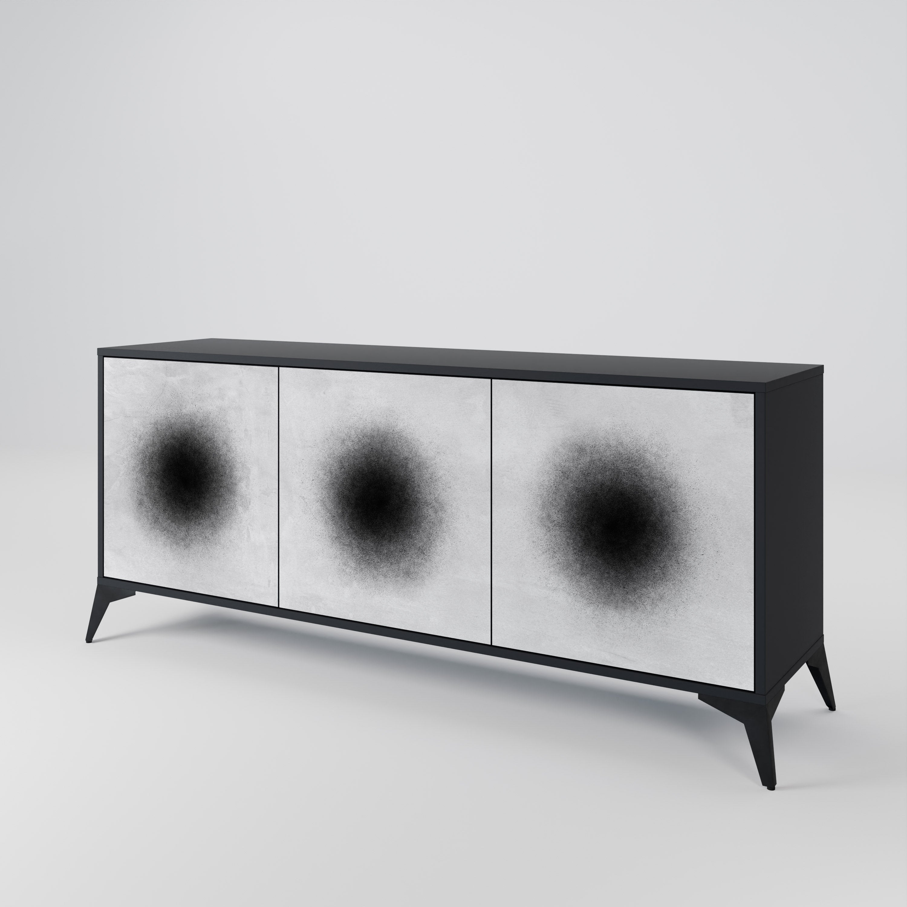 BLACK HOLE 3-türiges Sideboard in Schwarz