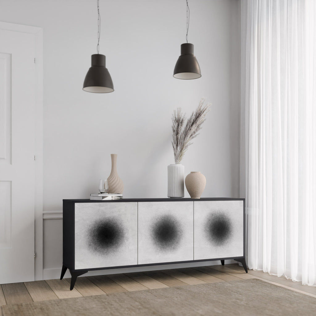 BLACK HOLE 3-türiges Sideboard in Schwarz