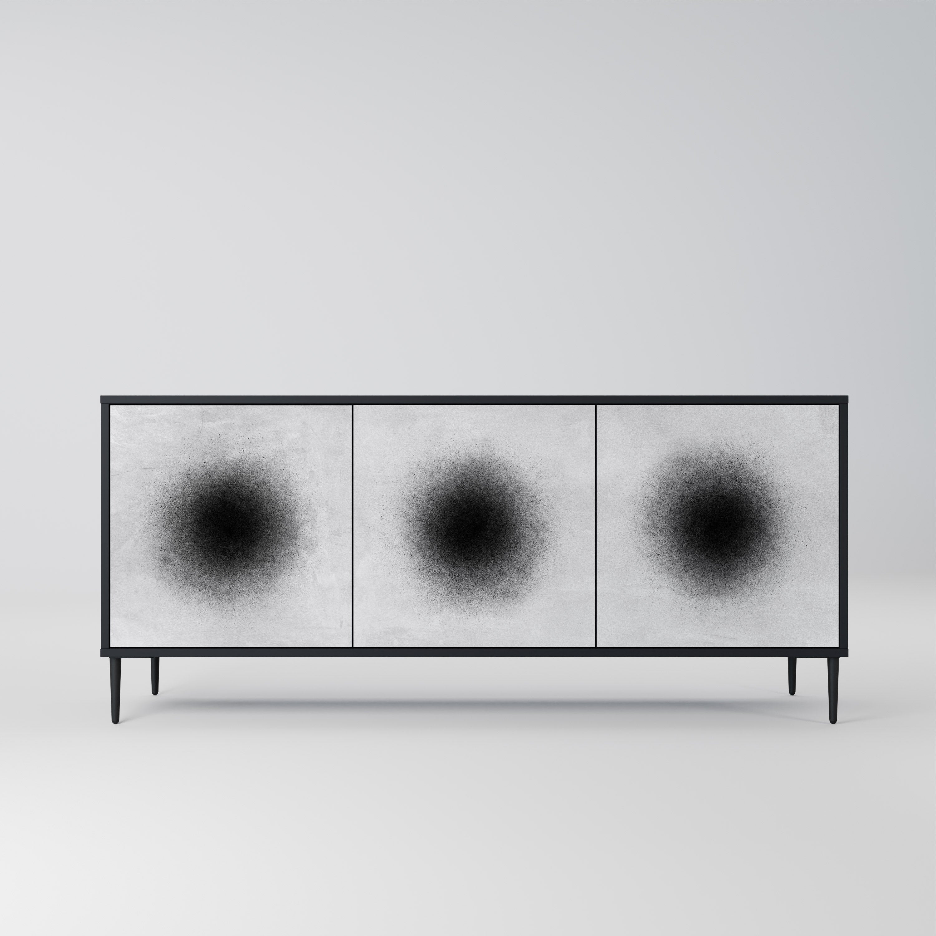 BLACK HOLE 3-türiges Sideboard in Schwarz