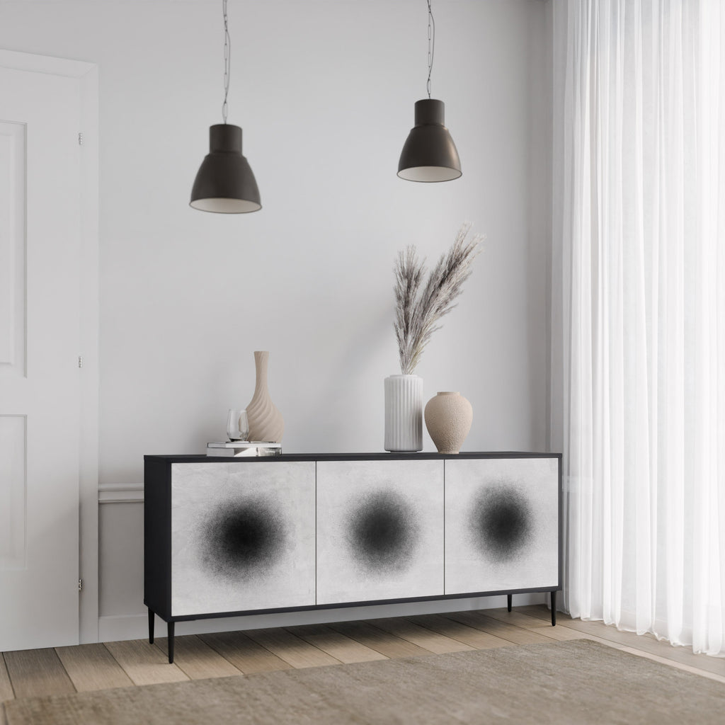 BLACK HOLE 3-türiges Sideboard in Schwarz
