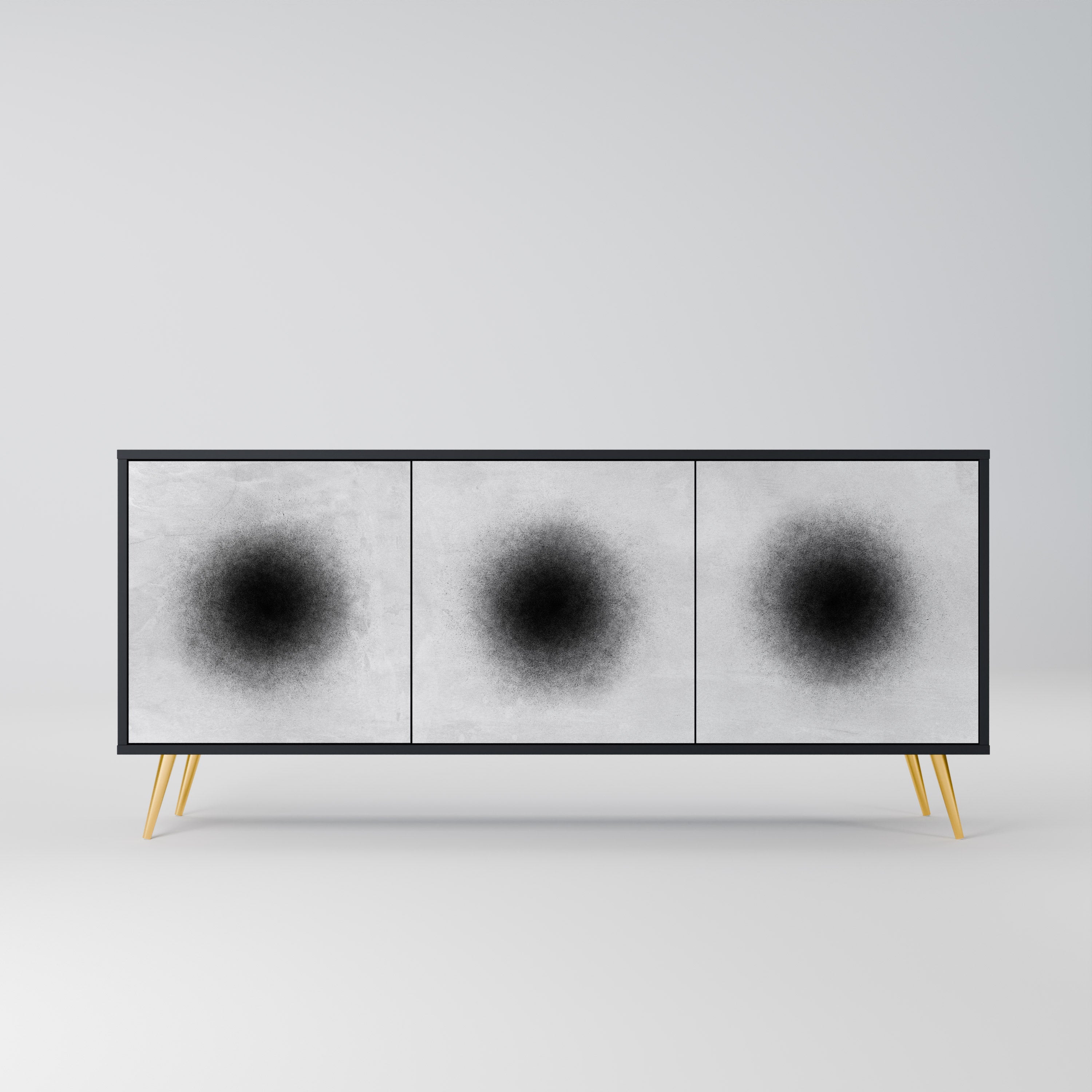 BLACK HOLE 3-türiges Sideboard in Schwarz