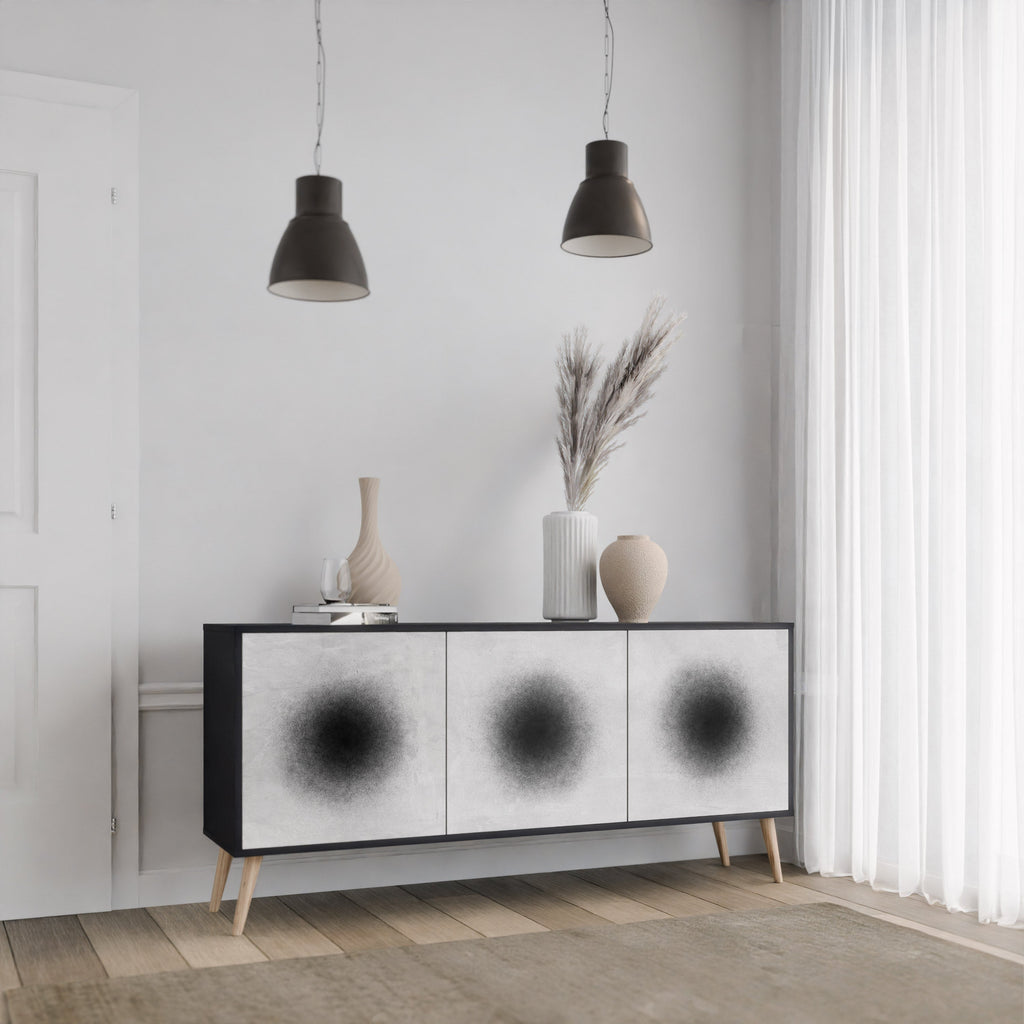 BLACK HOLE 3-türiges Sideboard in Schwarz
