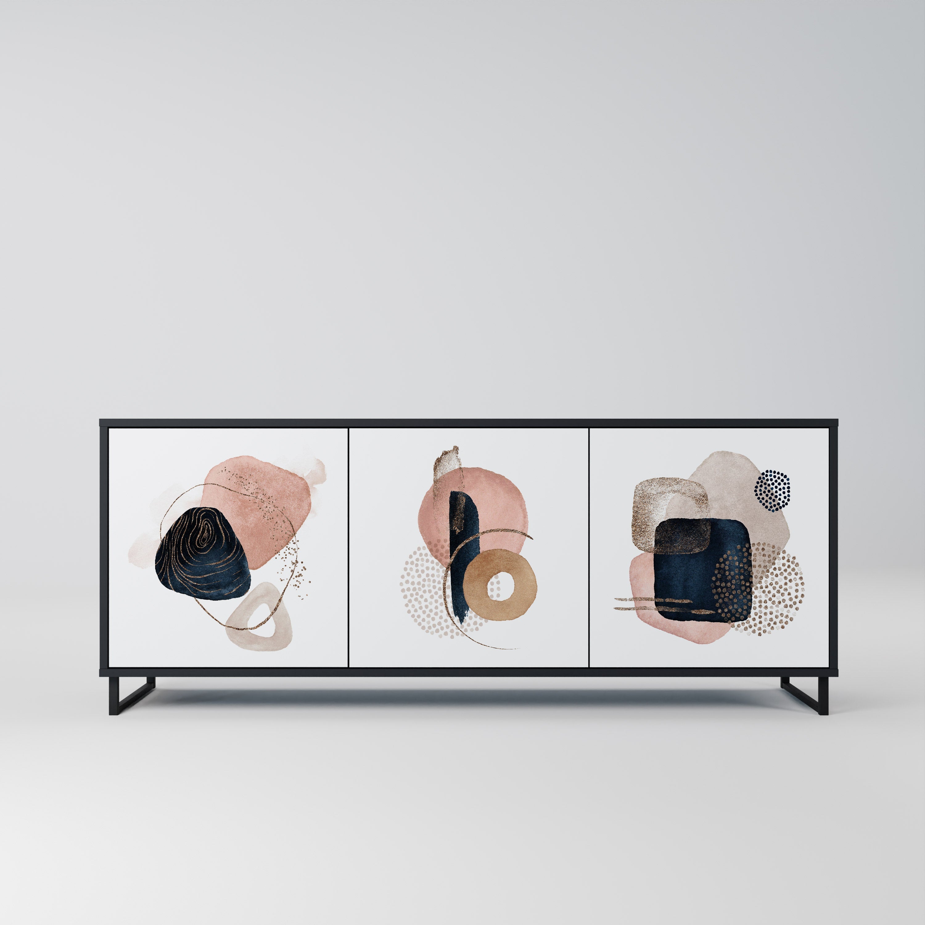 COLORFUL SHAPES 3-türiges Sideboard in Schwarz