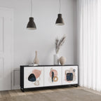 COLORFUL SHAPES Sideboard mit 3 Türen in Schwarz