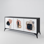 COLORFUL SHAPES Sideboard mit 3 Türen in Schwarz