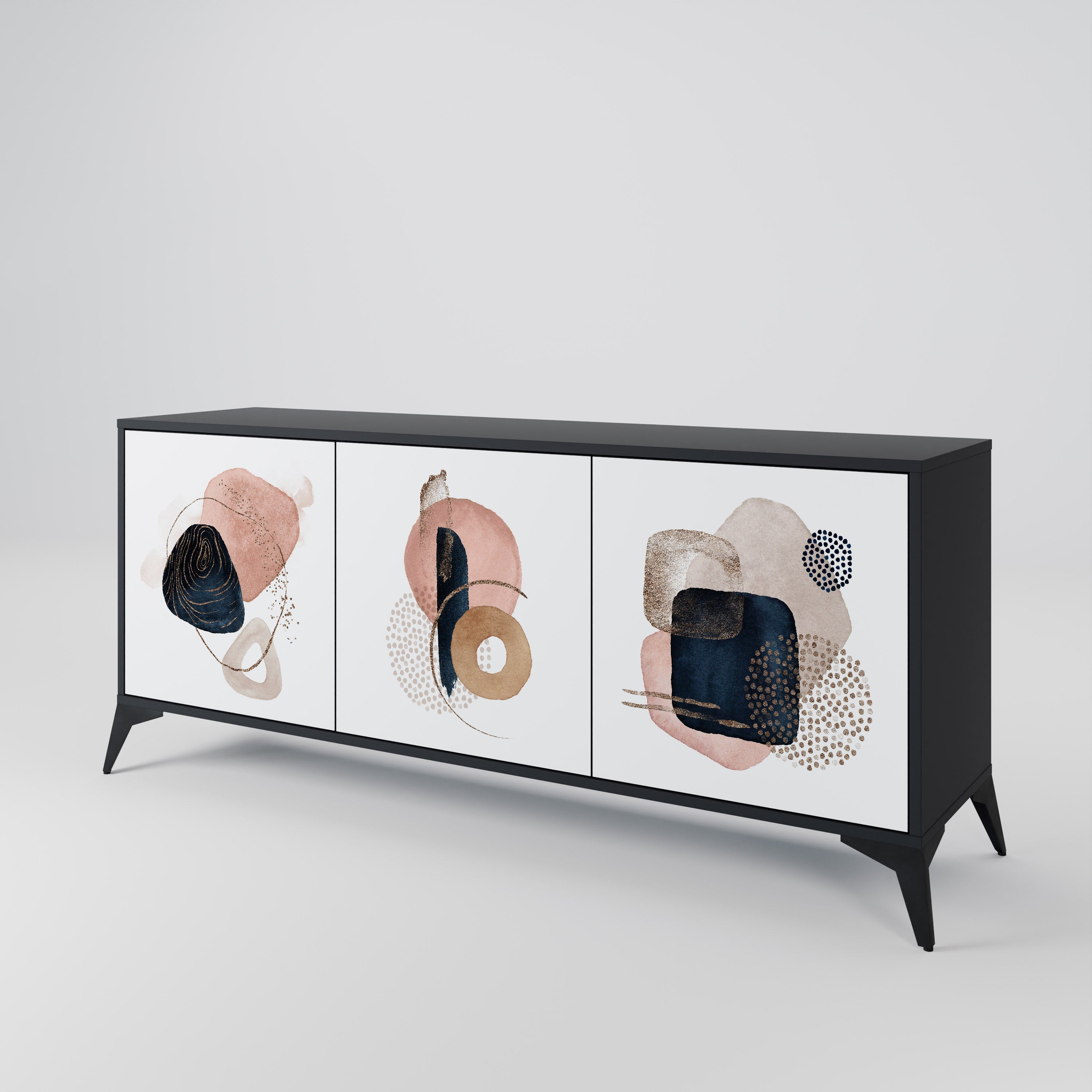 COLORFUL SHAPES 3-türiges Sideboard in Schwarz