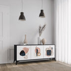 COLORFUL SHAPES Sideboard mit 3 Türen in Schwarz