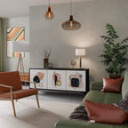 COLORFUL SHAPES Sideboard mit 3 Türen in Schwarz