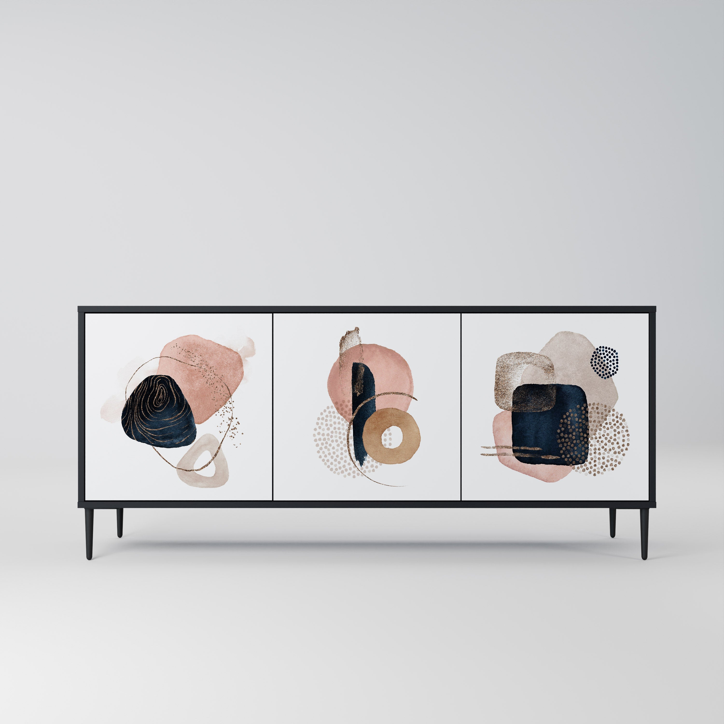 COLORFUL SHAPES 3-türiges Sideboard in Schwarz