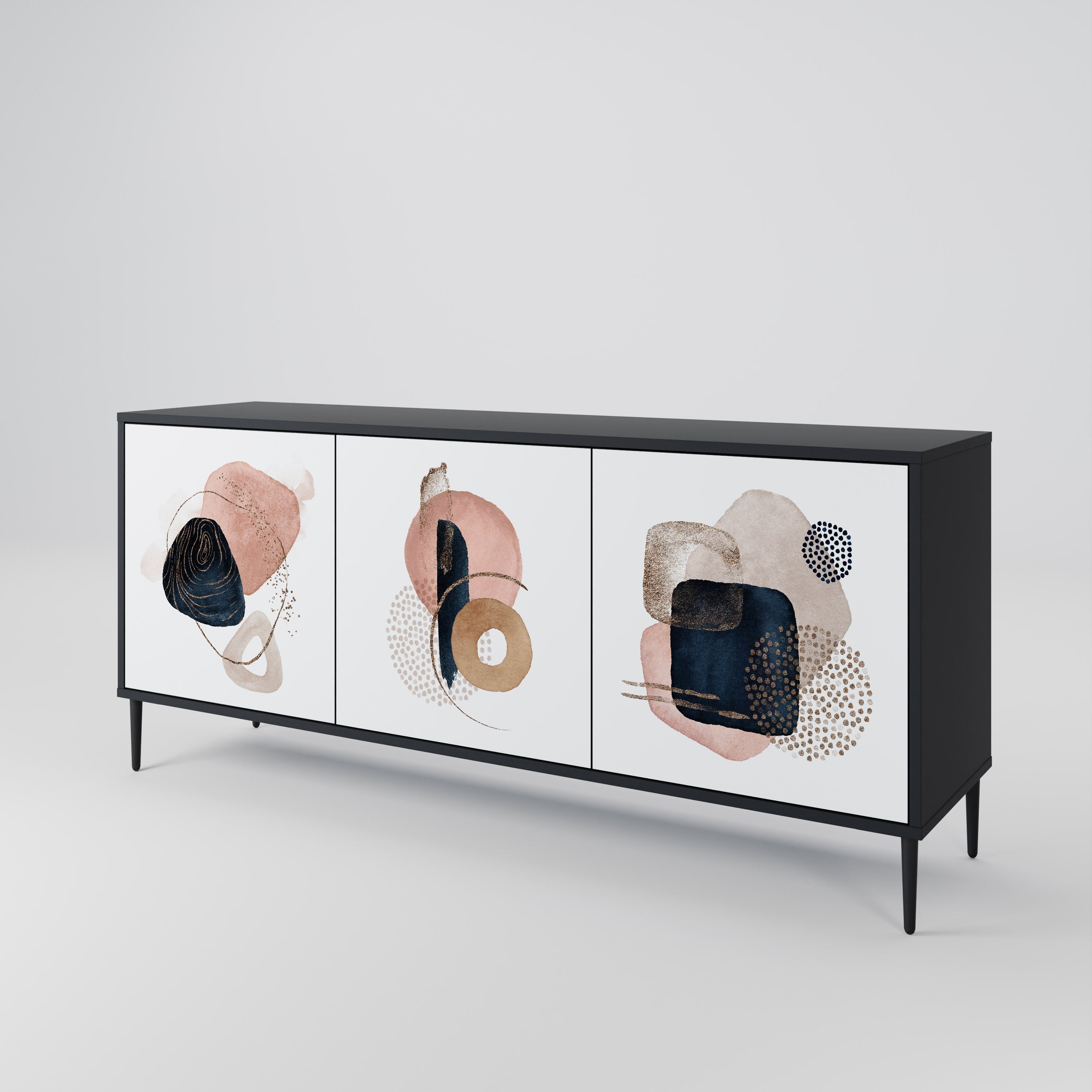 COLORFUL SHAPES 3-türiges Sideboard in Schwarz