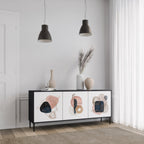 COLORFUL SHAPES Sideboard mit 3 Türen in Schwarz