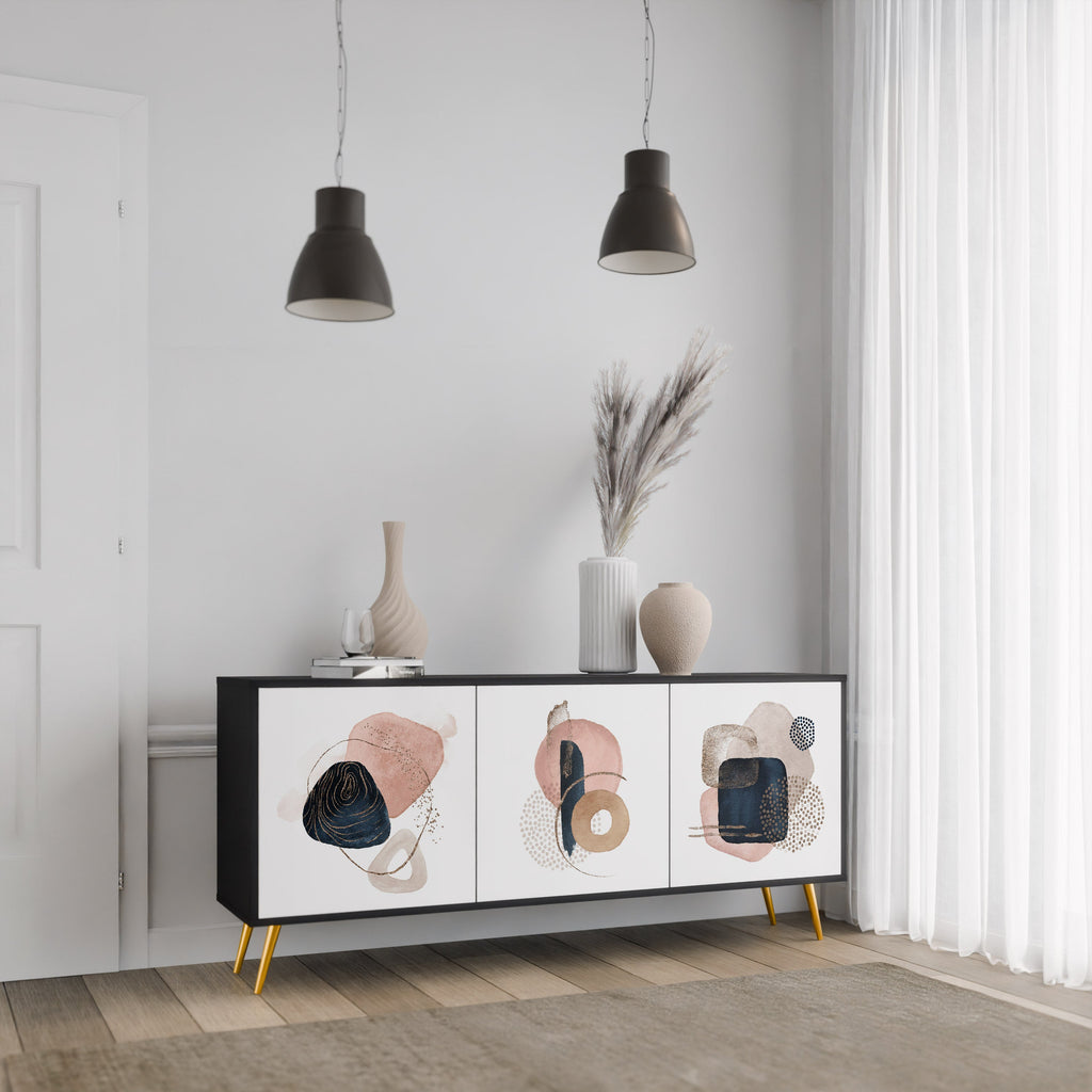 COLORFUL SHAPES 3-türiges Sideboard in Schwarz