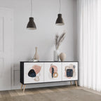 COLORFUL SHAPES Sideboard mit 3 Türen in Schwarz