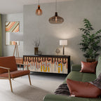 COLORFUL STRINGS Sideboard mit 3 Türen in Schwarz