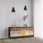 COLORFUL STRINGS Sideboard mit 3 Türen in Schwarz