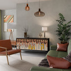 COLORFUL STRINGS Sideboard mit 3 Türen in Schwarz