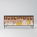 COLORFUL STRINGS Sideboard mit 3 Türen in Schwarz