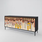 COLORFUL STRINGS Sideboard mit 3 Türen in Schwarz
